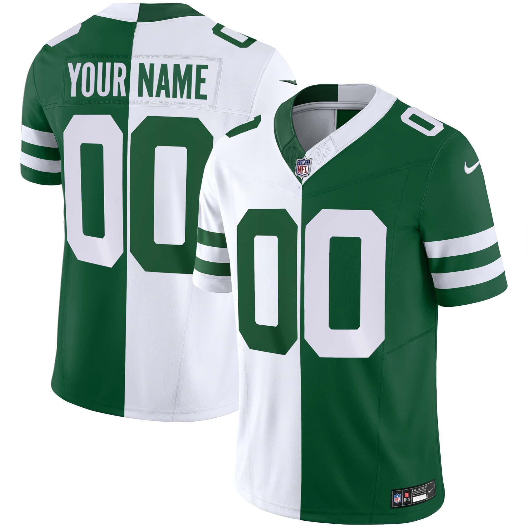 Men New York Jets White with green 2024 Nike Limited Custom NFL Jersey